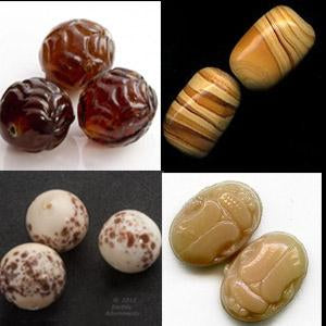 Selection of brown beads