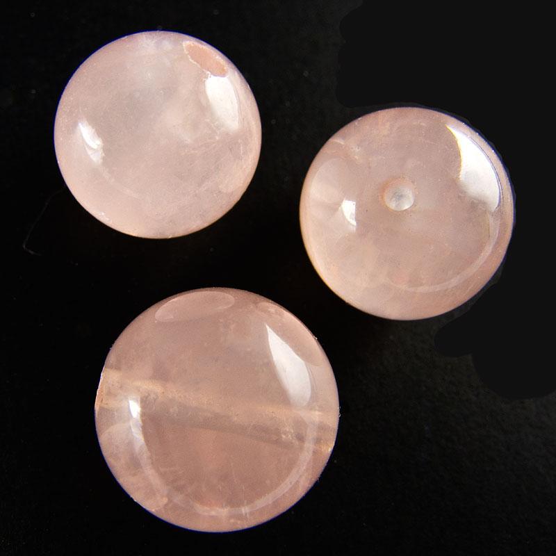 Round rose quartz, light pink beads