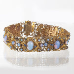 Magnificent Antique Art Nouveau gilt brass opal glass bracelet. BRAN100