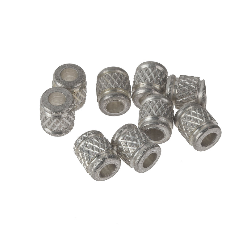 Engraved Cylinder beads, silver colored. 7.5x6mm. Pkg 10. b18-688