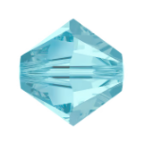 Vintage Swarovski crystal bicones,Aquamarine Blue, Art.5301. 4mm Pkg 36. b11-bl-2173