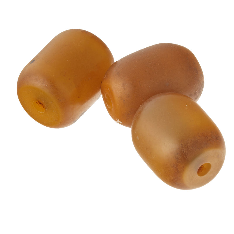 Barrel Phenolic resin "African Amber" bead from the African trade. Pkg 1.  b4-amb133