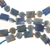 Natural Blue Chalcedony strand, 18 rectangular, 18 disk shaped beads. 1 Str. b4-cha124