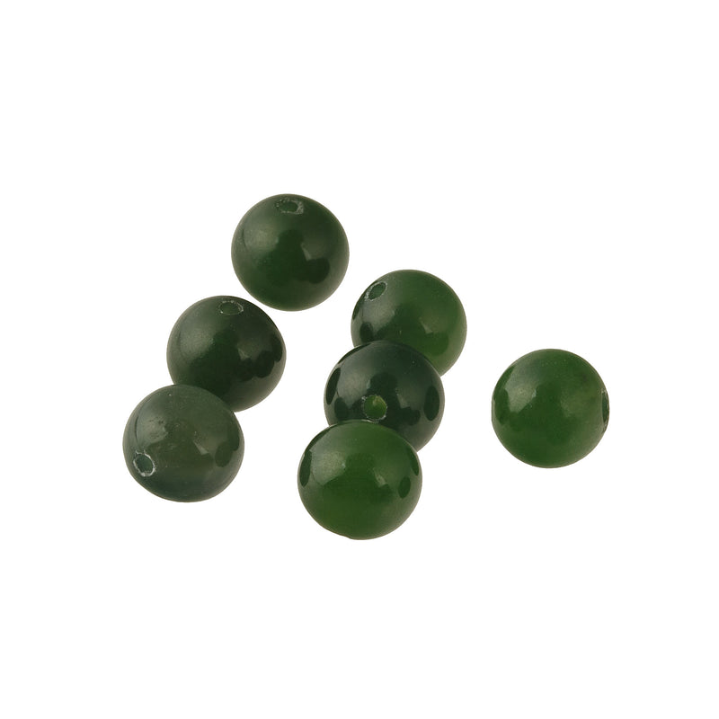 Genuine natural high grade 1980s Taiwan Nephrite jade, 6mm.  Pkg. 8. b4-jad499