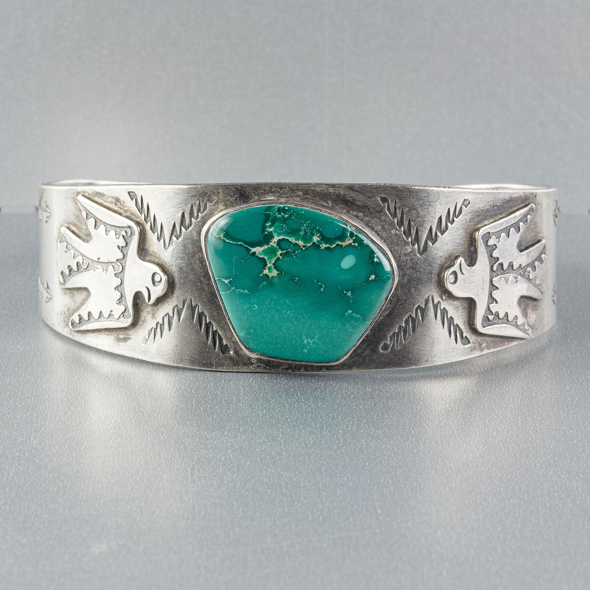 VINTAGE NAVAJO 1930’s SILVER BRACELET Vintage Navajo Silver Bracelet with Turquoise Circa 1930-1940