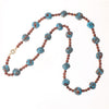 1950s turquoise Murano lampwork aventurina bead and round goldstone bead necklace, j-nlbd2186