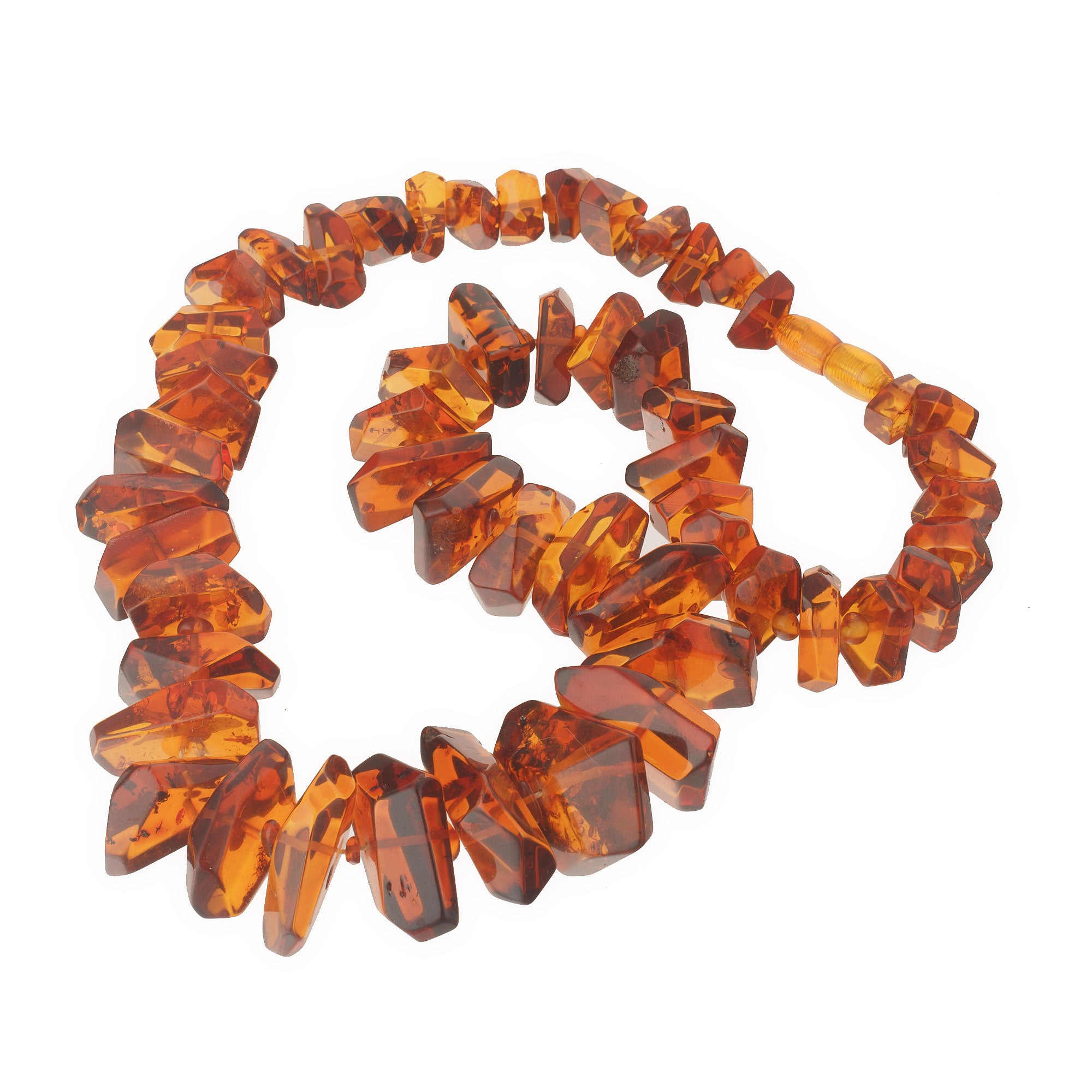 Baltic Amber Necklace, congnac colored, graduated. 23 inches. j