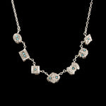 Sterling Silver and Turquoise glass Slide Necklace j-nlvs747