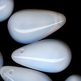 Czech Opal Glass Drop Bead. 9 x 15mm. Pkg of 4.