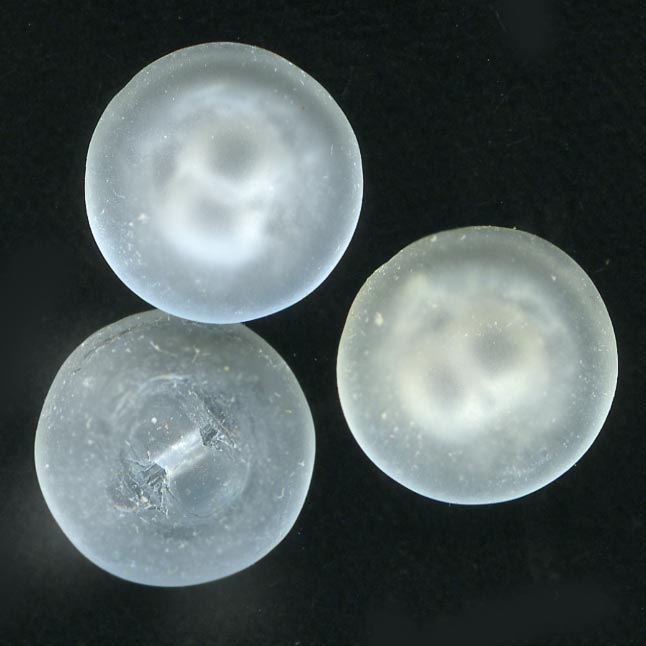 Old Czech frosted glass round button back 12mm pkg of 6.