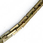 Vintage solid brass rectangular link snake chain. 3mm. Per foot.