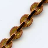Vintage flat cable chain, copper over brass. 4mm links. Sold by the foot