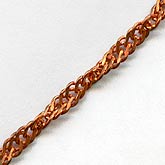Vintage copper over steel twisted curb chain. 3mm. Per foot. 