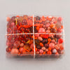 Vintage glass bead mix of orange beads from Europe, Japan and beyond.  5 oz box. b19-0112-Orange Slice