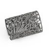26mm silver plated brass filigree tube Connector. Art Deco style. Pkg. of 1.