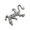 Vintage sterling silver plated brass lizard stamping with stone settings. 45x30mm Pkg of 1. 
