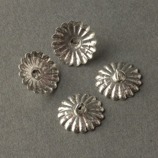 Sterling silver plated brass 12mm up-eye bead cap. 6 pcs. b9-2262s