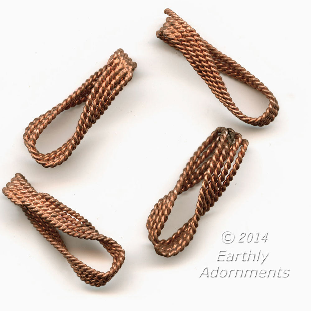 Vintage copper plate steel twisted links. 20x7mm. Package of 10. b923