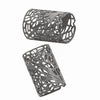 26mm silver plated brass filigree tube Connector. Art Deco style. Pkg. of 1.