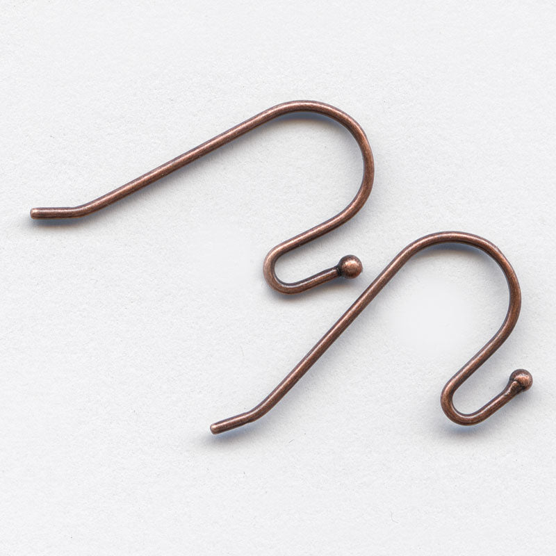 Ball tip earwire 23mm Antique copper finish pkg of 4.