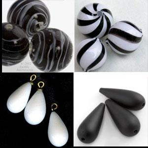 black, white & black & white beads
