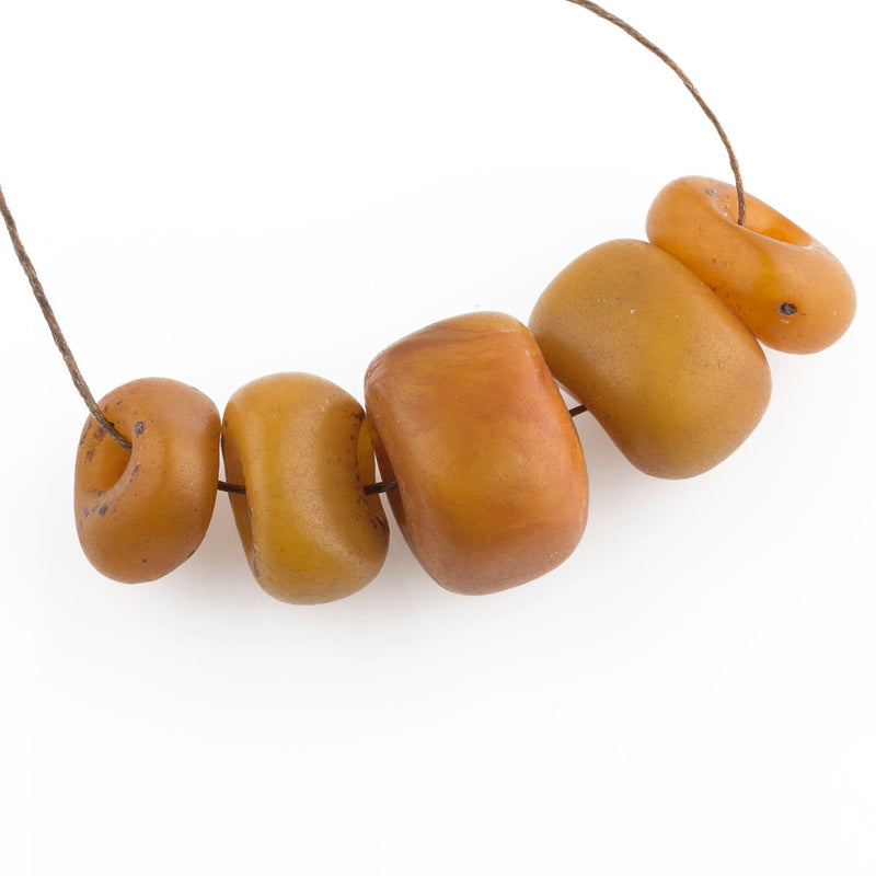 Butterscotch opaque amber beads