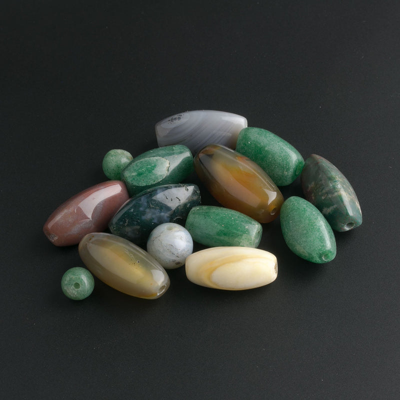 Collection of colorful agate beads