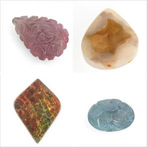 Gemstone cabochons and carvings
