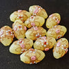 Light Yellow Fiorato Wedding Cake Beads, oval. 23x15mm. 1950s. 1 pc. b1-2089