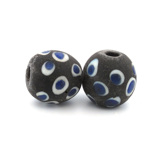 Ancient Roman Era Glass Eye Bead replica.  20mm, Indonesia.  Pkg 1.  b1-891