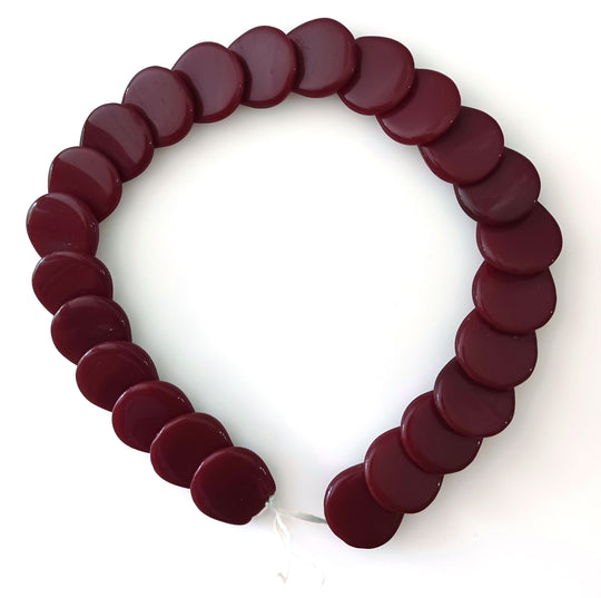 Old French 2 hole overlapping disks 16mm Pkg. of 10.  b11-br-0753