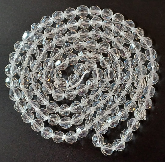Vintage Czech tin cut 8mm crystals. Pkg. of 10. b11-cr-0526(e)