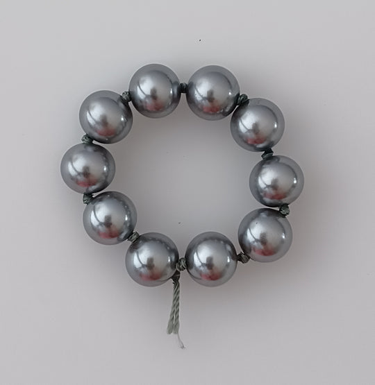 Gunmetal Japanese Round Glass Pearls. 8mm. Pkg 10. b11-pr-0111