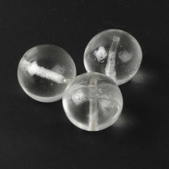 Clear Quartz Crystal round bead, 15mm,  Pkg of 1. b4-qua376