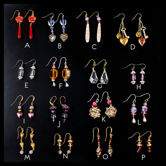 Earring Collection Sale - Handmade earrings from vintage beads & components- $10/pair. EC5