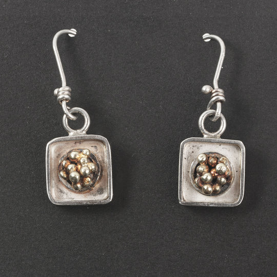 Gold Granulation and Sterling Silver Earring, signed T. Doran. j-ervn1010