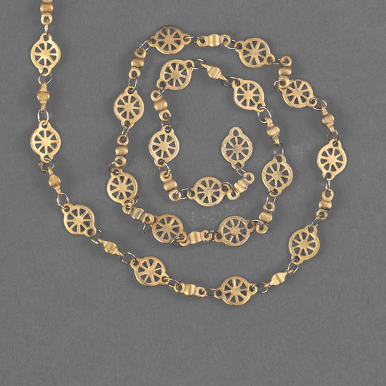 Vintage solid brass fancy station chain. 5.5mm.  1980s. Per foot.  b12-chn718