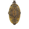Antique yellow satin givre glass pendant.  Gablonz, Bohemia 38x22mm. Pkg 1. b5-586pd