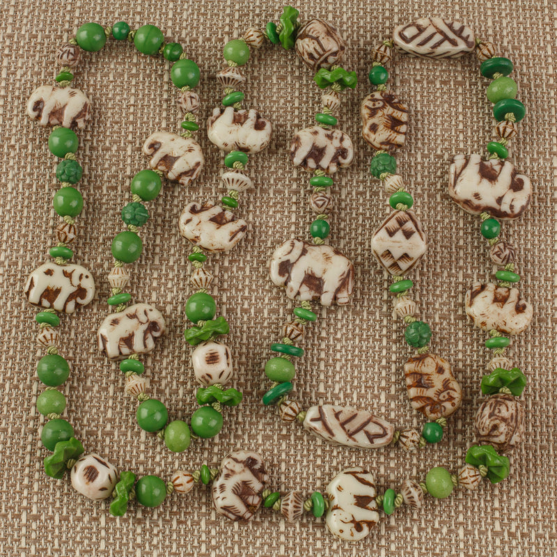 Art Deco Egypian Revival style 1920s Neiger Brother's bead necklace 36 inches. nlbd2211