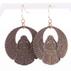 Winged Scarab Egyptian Revival Earrings with Lapis Lazuli. j-ervn998