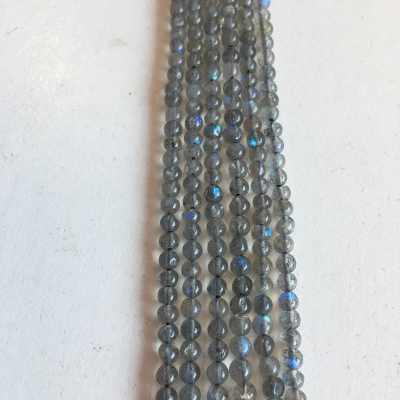 Small Labradorite Rounds. 1.5mm dia. Pkg 1, 14.5 - 15" strand, b4-lab050