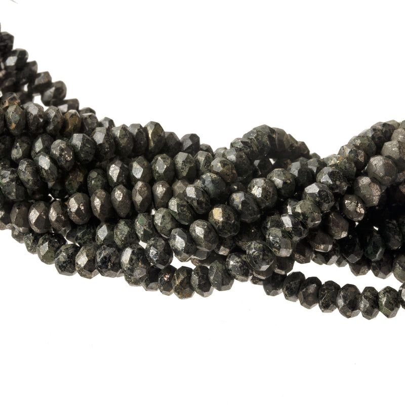 Faceted black Pyrite Beads. 3mm. Strand of 50. B4-pyr100