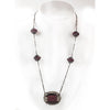 Art Deco Amethyst glass with fancy pendant necklace. j-NLAD991