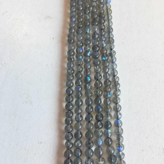 Small Labradorite Rounds. 1.5mm dia. Pkg 1, 14.5 - 15" strand, b4-lab050