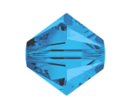 Vintage Swarovski crystal bicones, Capri Blue, Art.5301. b11-bl-2172