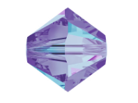 Vintage Swarovski crystal bicones, Heliotrope purple. Art.5301. 4mm Pkg 36. b11-pp-1283