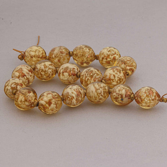 Venetian Murano Sommerso Aventurina Lampwork Beads. 13mm.10.25" strand. b11-yo-1052