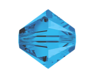 Vintage Swarovski crystal bicones, Capri Blue, Art.5301.In various sizes.  b11-bl-2172