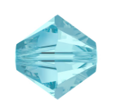 Vintage Swarovski crystal bicones,Aquamarine Blue, Art.5301. various sizes. b11-bl-2173