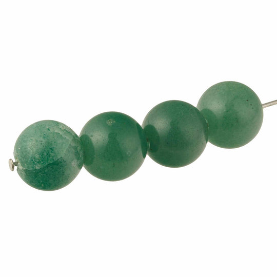 Vintage natural green aventurine 12.5-13.5mm round beads. Pkg 8. B4-ave227